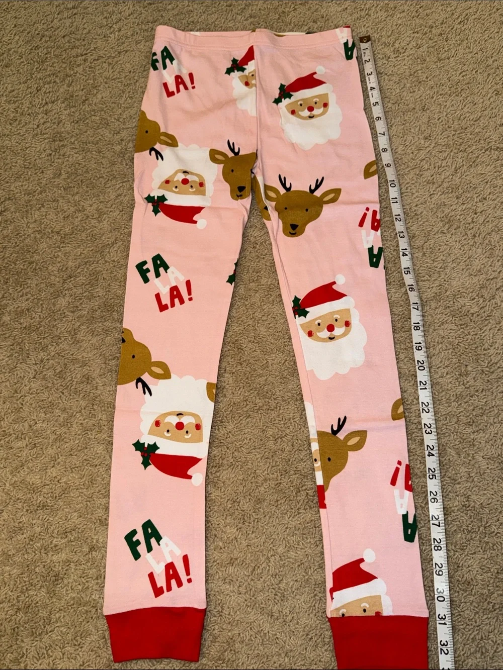Carter's Pink Christmas Santa & Reindeer Pajama Set